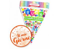 Festone Bandierine Buon Compleanno in Pvc Givi Italia mt.10