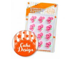 Decorazione in Zucchero per Dolci Fiori Rossi Sapori Artigianali pz.12