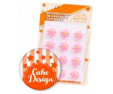 Decorazione in Zucchero per Dolci Fiori Rosa Sapori Artigianali pz.12