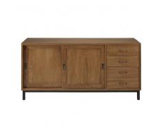 Maisons du monde Credenza a 2 ante e 4 cassetti in legno massello di quercia e metallo nero Hipster