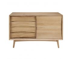 Maisons du monde Credenza 1 porta 4 cassetti in legno massello di quercia Almond