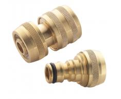 Spear & Jackson Set di 2 in ottone suggerimenti adatta per tubo da giardino 1 maschio 1 femmina 1,3 cm