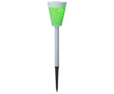 STAR – Decorazione da giardino, LED a energia solare vie Leuchten, Set di 3, Bianco, 7 x 7 x 25 cm, 479 – 25