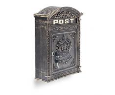 Relaxdays Cassetta Postale per Montaggio a Parete, Stile Vintage/Antico, con Formato A4, HBT: 44.5 X 31 X 9.5 cm
