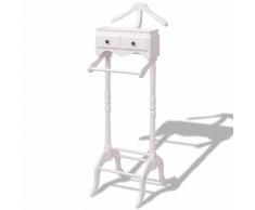 vidaXL Appendiabiti con Armadietto in Legno Bianco