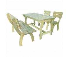 vidaXL Set Quattro Pezzi Mobili Da Giardino Laccati In Legno Di Pino