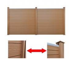 vidaXL Set 2 pz Pannello recinzione per giardino quadrato WPC marrone 392 cm