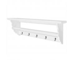 vidaXL Appendiabiti in MDF bianco stile barocco