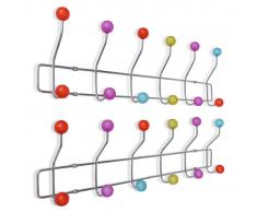 vidaXL Appendino a muro colorato con 12 ganci 2 articoli