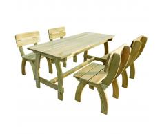 vidaXL Set Cinque Pezzi Mobili Da Giardino Laccati In Legno Di Pino