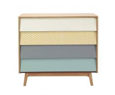 Maisons du monde Cassettone vintage 4 cassetti multicolore Fjord