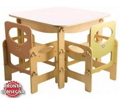 Dida Tavolo Quadrato Azzurro Pastello per Bambini in Legno Naturale di Dida