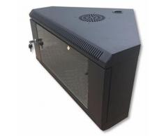 Armadio Rack Angolare 19" a Muro 9U P.430 Porta a Vetro Nero Techly Professional I-CASE EA-2009BKL