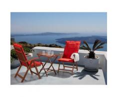 Set da balcone - Tavolino e due sedie con cuscini color terracotta - TOSCANA