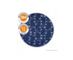 e-LedLight Tenda Luminosa 384 Luci LED Reflex Bianco Freddo con Controller Memory - per Interno e Esterno