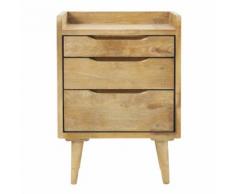 Comodino vintage in mango con cassetti L 45 cm Trocadero