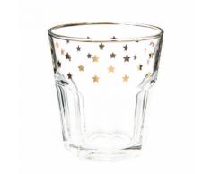Bicchiere da acqua con motivo a stelle dorate