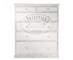 Cassettone stampato bianco in legno L 110 cm Confection