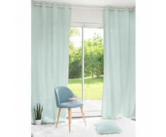 Tenda blu in cotone a motivi con occhielli 110 x 250 cm IVY