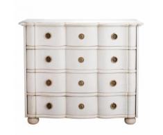 Cassettone a 4 cassetti color avorio Gustavia