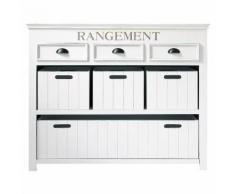 Cassettone bianco con scomparti in legno L 124 cm Newport