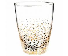 Bicchiere da acqua effetto crepato dorato
