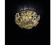 7432515825817Fiori di loto - plafoniera Sogni di Cristallo Colore : bianco - Seleziona il numero di Luci : 3 - Dimensioni : Diametro 55 x Altezza 30 cm - In Vetro di Murano