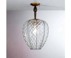7432515730746Granada - Plafoniera Sogni di Cristallo Colore : ambra - Seleziona il numero di Luci : 1 - Dimensioni : Diametro 30 cm x Altezza 59 cm - In Vetro di Murano