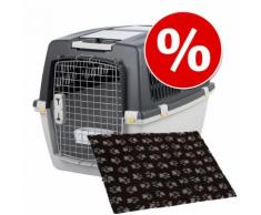 Set Trasportino Gulliver Trixie + Coperta per cani Vetbed® Isobed SL Paw - Misura Trasportino 5 + Coperta L 100 x P 75