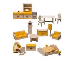Rulke Holzspielzeug Set di Mobili per Casa delle Bambole in Legno con Balcone di Rulke Holzspielzeug
