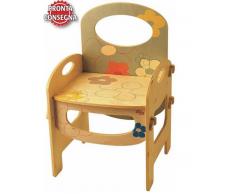 Dida Sedia a Fiori per Bambini in Legno Naturale Decorato di Dida
