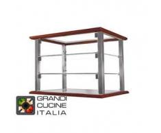 GrandiCucineItalia.it - Attrezzature per ristorazione - Vetrina Neutra da Appoggio - 3 Ripiani - Colore Ciliegio - Larghezza 520 mm - Cod. VN54P3 - Hot Class