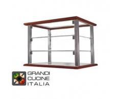 GrandiCucineItalia.it - Attrezzature per ristorazione - Vetrina Neutra da Appoggio - 3 Ripiani - Colore Ciliegio - Larghezza 1070 mm - Cod. VN107P3 - Hot Class