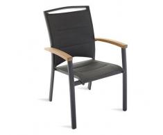 Mobili Giardino Sedia Minorca In Alluminio E Teak Nero