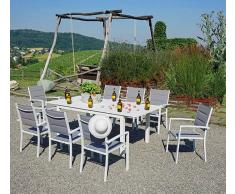 Mobili Giardino Tavolo San Gimignano 160/210x100 Alu Bianco