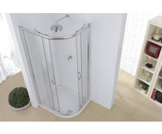 SLIDE - Box doccia angolare asimmetrico con porta scorrevole