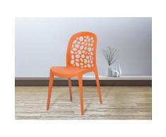 Sedia arancione - Sedia in plastica - Sedia da giardino di design - Sedia da pranzo - RUBIN