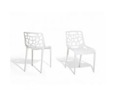 Sedia bianca - Sedia da pranzo di design - Sedia in plastica da giardino - MORGAN