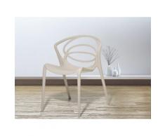 Sedia beige - Sedia in plastica - Sedia da giardino di design - Sedia da pranzo - BEND