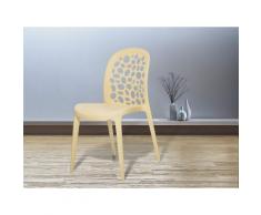 Sedia beige - Sedia in plastica - Sedia da giardino di design - Sedia da pranzo - RUBIN