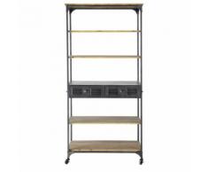 Scaffale color antracite stile industriale a rotelle in metallo L 92 cm Brooklyn