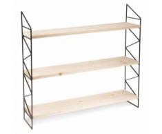 Scaffale da parete in pino e metallo LUKE