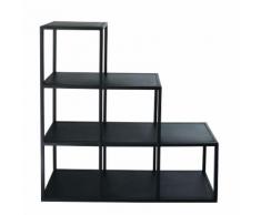 Scaffale nero stile industriale in metallo L 105 cm Edison