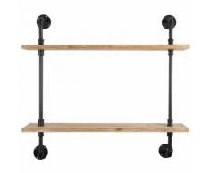 Scaffale nero in abete e metallo NEVA