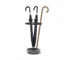 MOGG set da 3 portaombrelli RENE' (Base laccata grigio, bastone legno naturale - Legno di faggio)