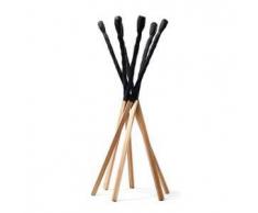 MOGG appendiabiti da terra MATCH (Naturale e nero - Legno massello di faggio)