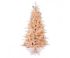 Albero di Natale rosa 200 cm brinato pigne 300 luci led