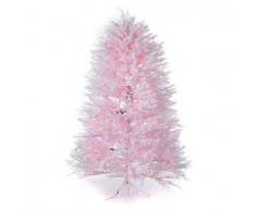 Albero di Natale innevato bianco 210 cm cm luci rosse led 700