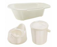 Rotho Babydesign Set igiene Bella Bambina vaschetta, vasino e secchio per pannolini perla