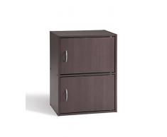 Alsapan - Scaffale per libri “Easy Life Cube” con 2 sportelli, colore: Wengé